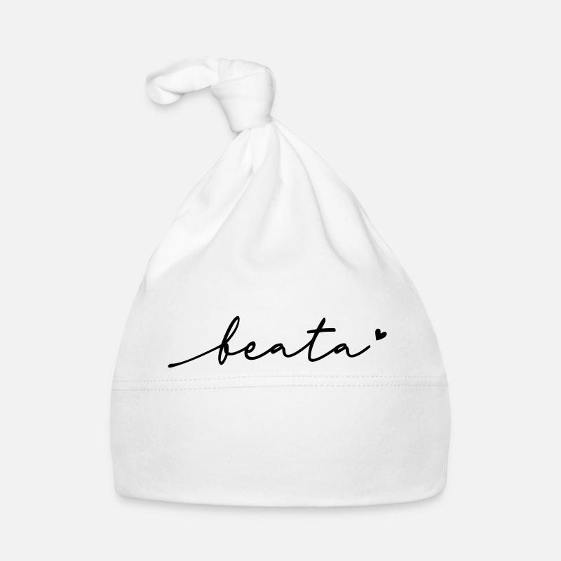 Beata Cursive Name Organic Baby Cap