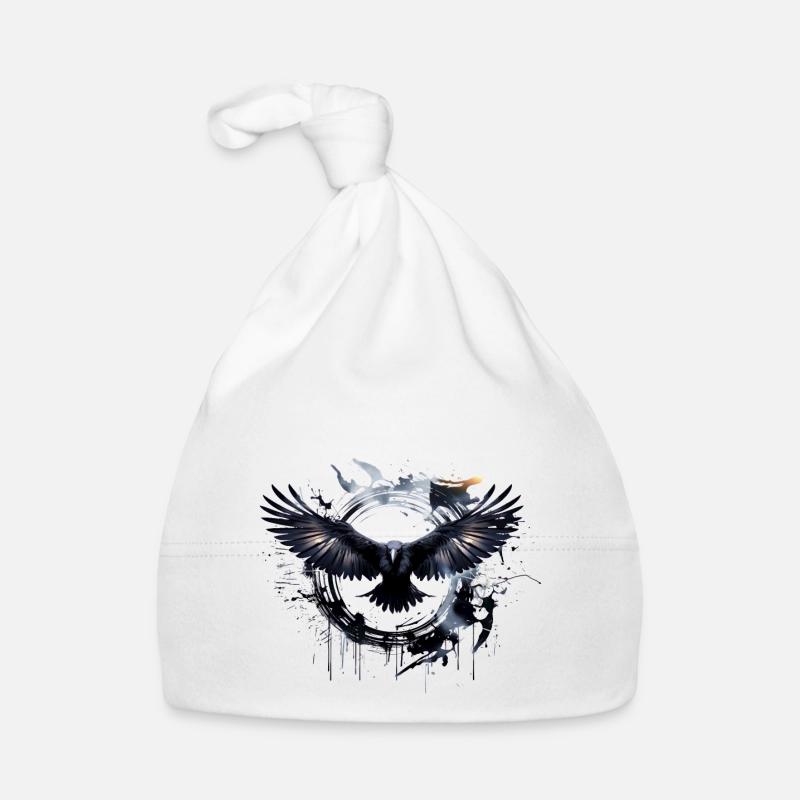 Corbeau - Bonnet bio Bébé - blanc