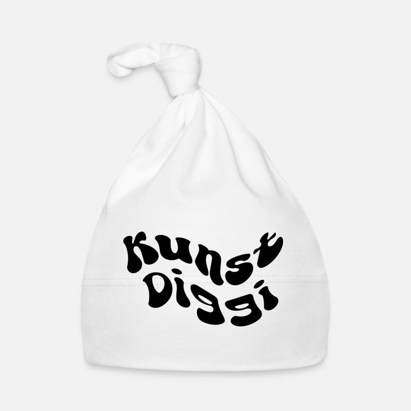 Kunst Diggi - Baby Bio-Mütze - Weiß