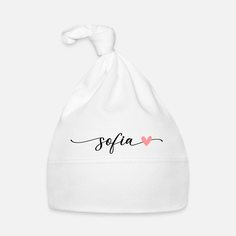 Sofia Name Calligraphy Font Organic Baby Cap
