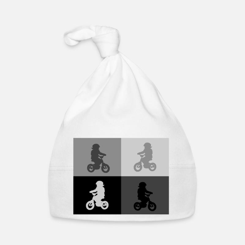Biker Junior Pop Art gris - Bonnet bio Bébé - blanc