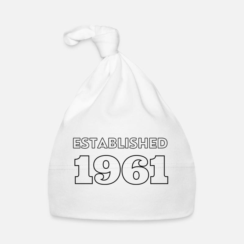 Fondée en 1961 - Célébrez votre année de naissance - Bonnet bio Bébé - blanc