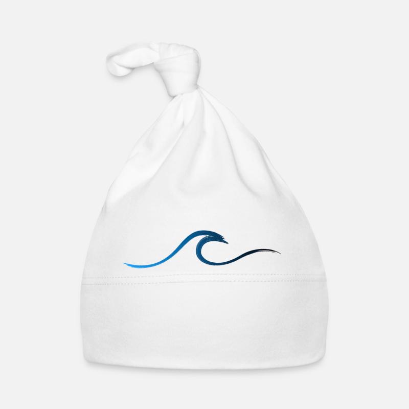 Vague vague Surf Eau Rat Surfer - Bonnet bio Bébé - blanc