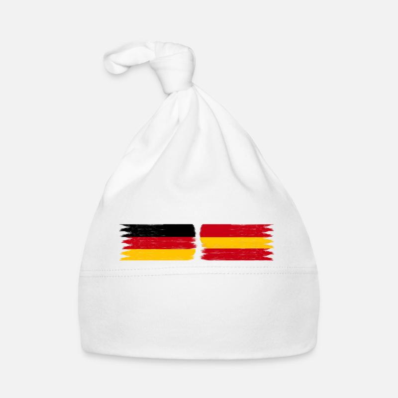 Germany Spain Flag Organic Baby Cap
