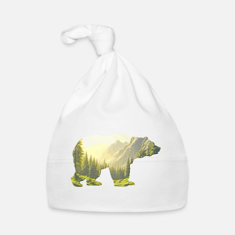 Ours 🐻 - Bonnet bio Bébé - blanc