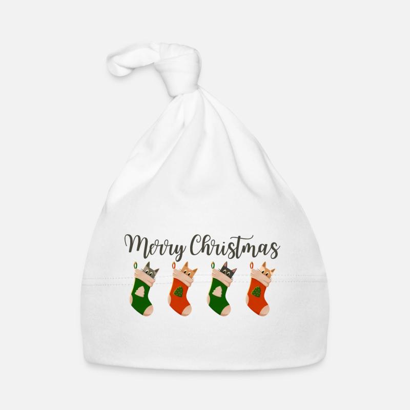 Joyeux Noël - Chats pour Noël Bonnet bio Bébé