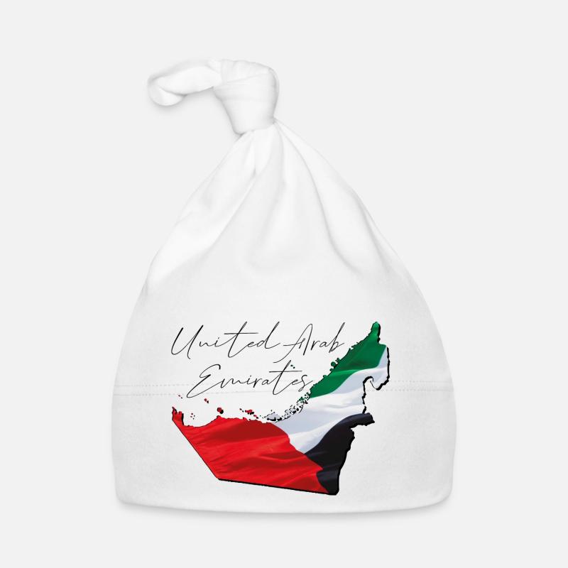 (UAE) Emirates flag in the Emirates Map EN Organic Baby Cap