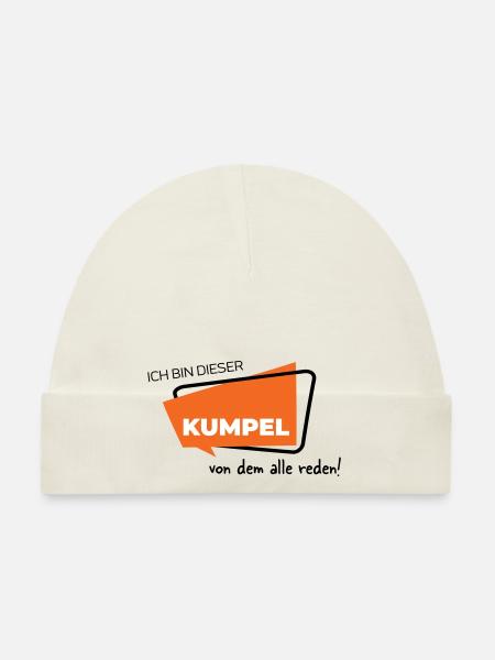 Ich bin dieser Kumpel von dem alle reden - Baby Bio-Mütze - Weiß - Vorne