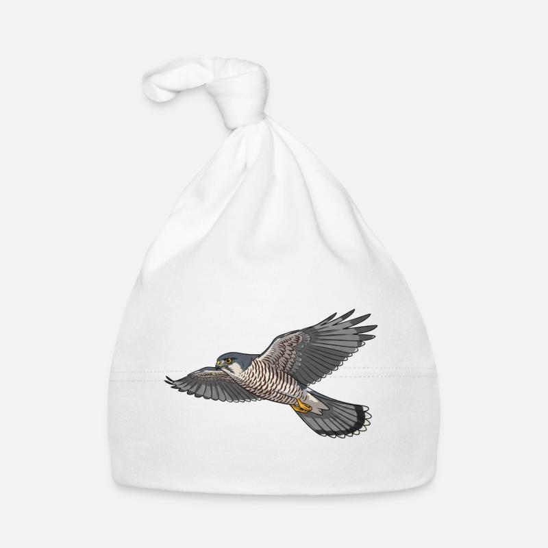 Sperber Greifvogel - Baby Bio-Mütze - Weiß