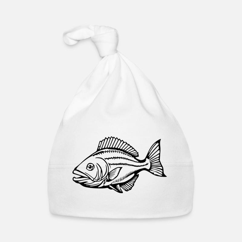 Personalized Fish T-Shirt for Angler Gift Organic Baby Cap