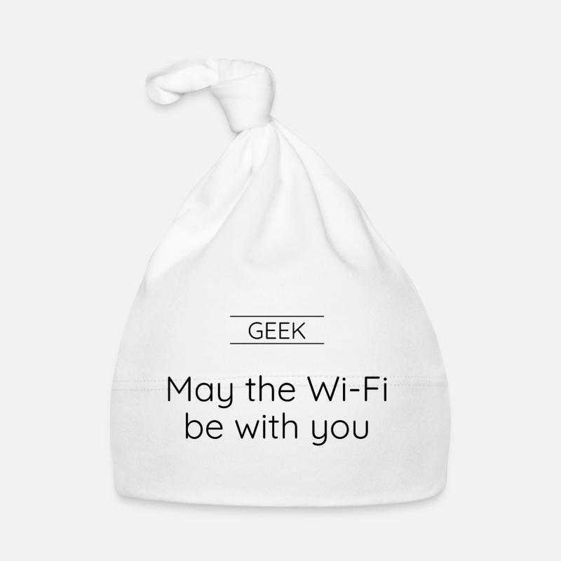 GEEK – Möge das WLAN mit dir sein. - Baby Bio-Mütze - Weiß