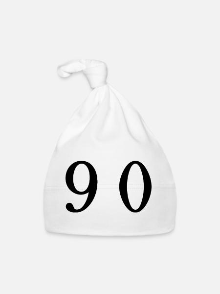 90. 90 YEARS. 90th ANNIVERSARY. 90 YEARS ANNIVERSARY. - Organic Baby Cap - white - Front