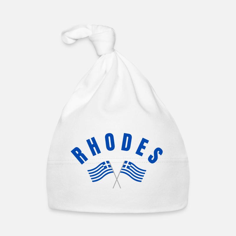 Drapeaux grecs de Rhodes croisés Bonnet bio Bébé