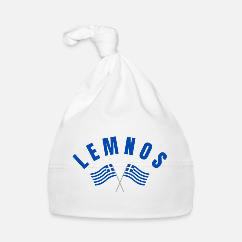 Lemnos Crossed Greek  Flags Organic Baby Cap