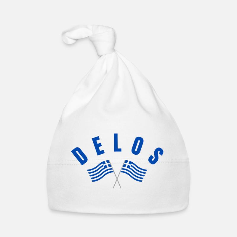Drapeaux grecs de Delos Traversé Bonnet bio Bébé