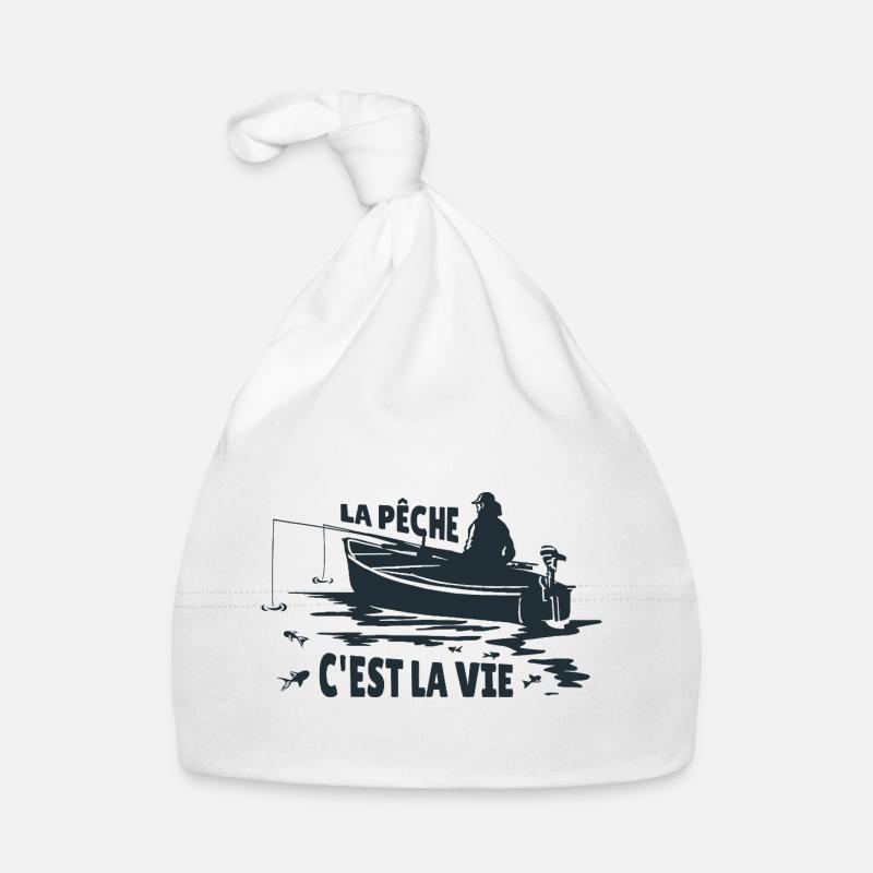 La Pêche C'est La Vie - Bonnet bio Bébé - blanc