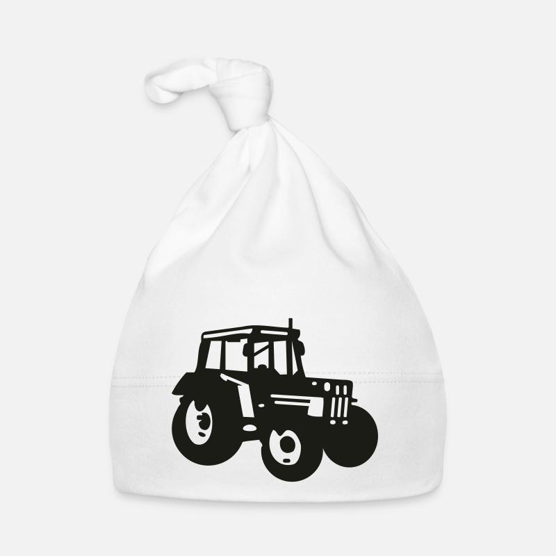 Traktor / Trekker - Bonnet bio Bébé - blanc