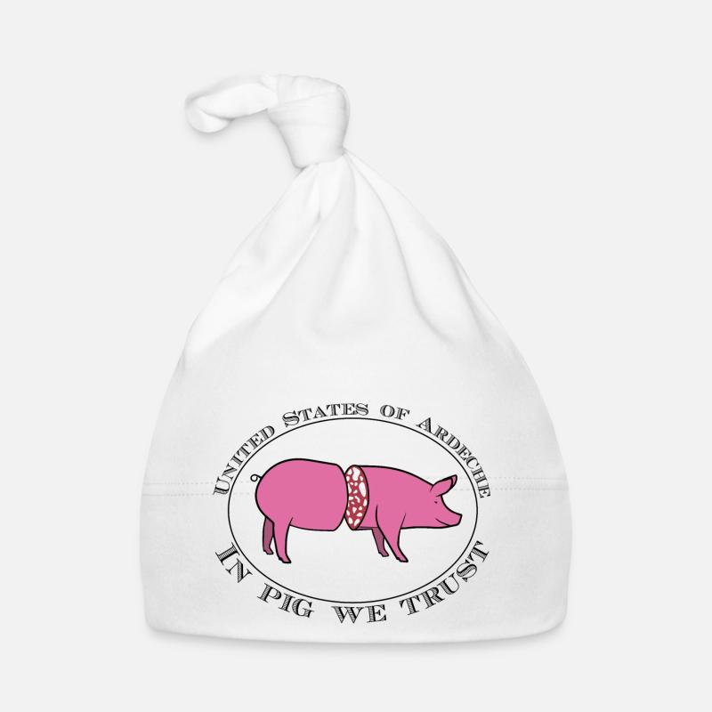 IN PIG WE TRUST - Bonnet bio Bébé - blanc