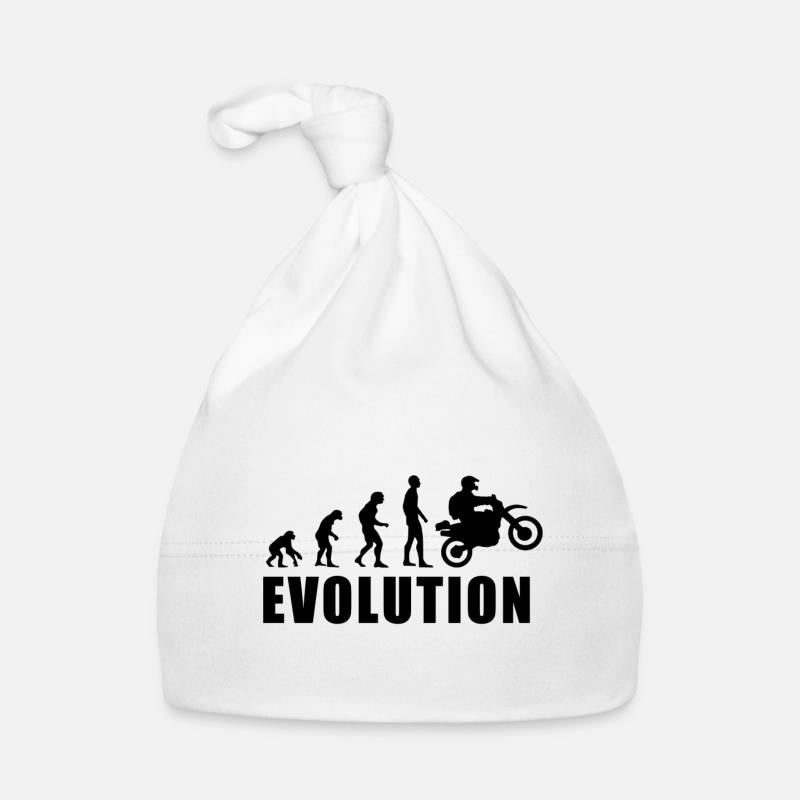 EVOLUTION Motocross Motorrad Geschenk - Baby Bio-Mütze - Weiß