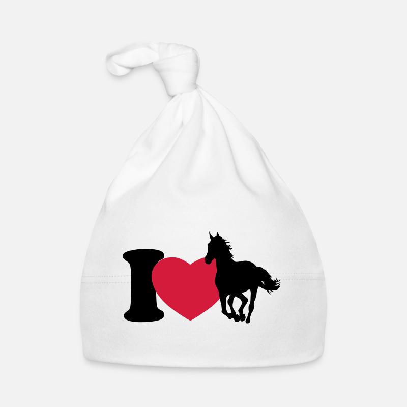 I love horses - Ich liebe Pferde Baby Bio-Mütze