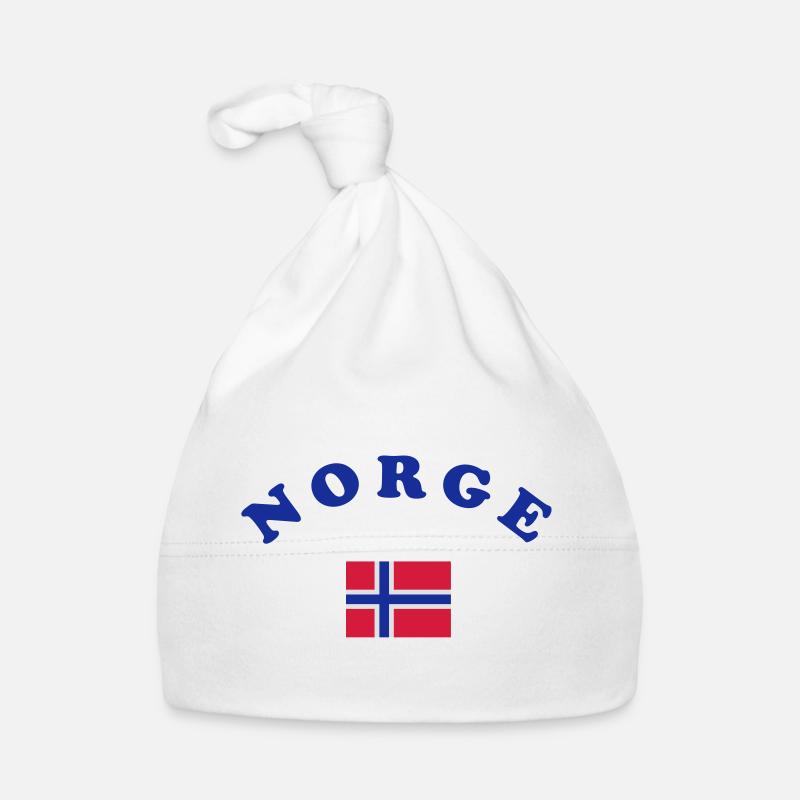 Drapeau norvégien - Bonnet bio Bébé - blanc