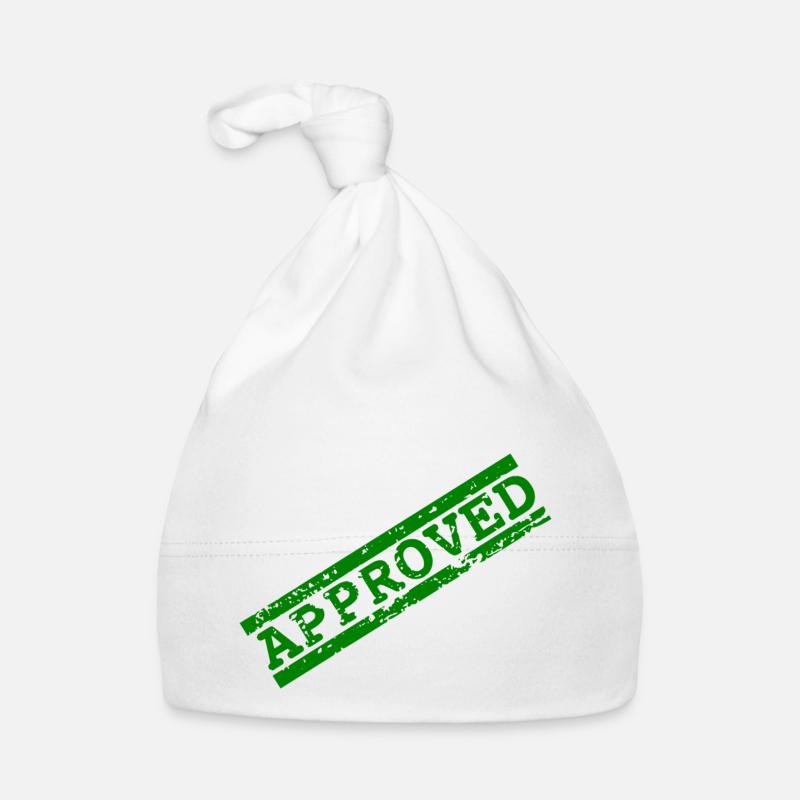 Green APPROVED stamp [t-shirt design] Organic Baby Cap