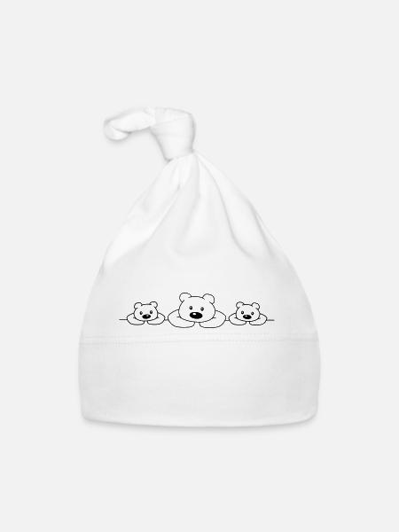 3 Bears - Bonnet bio Bébé - blanc - Devant
