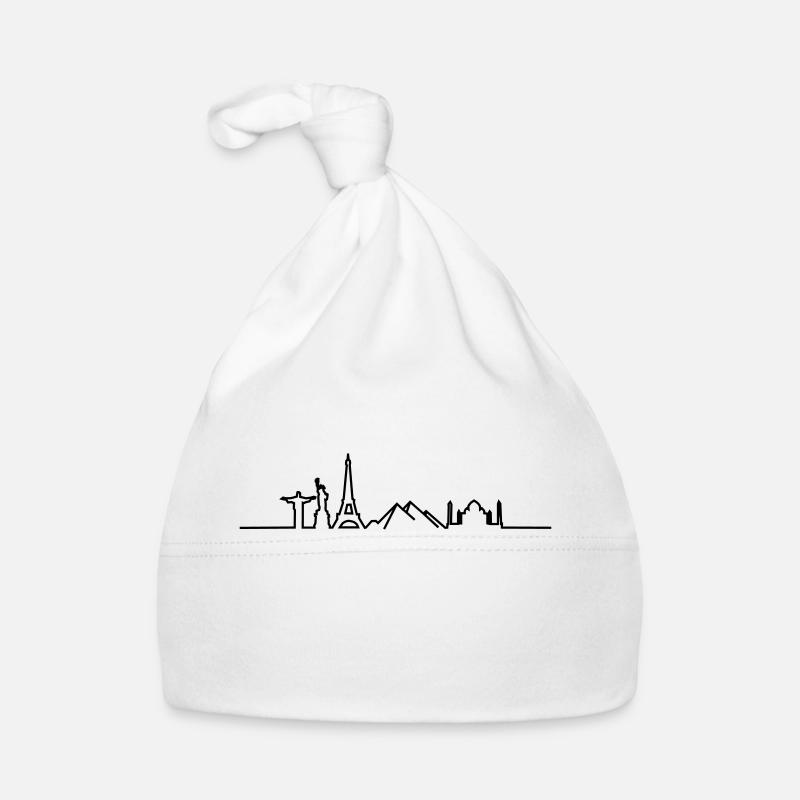 Einmal um die Welt// Shirt-Weltreise// Weltskyline Baby Bio-Mütze