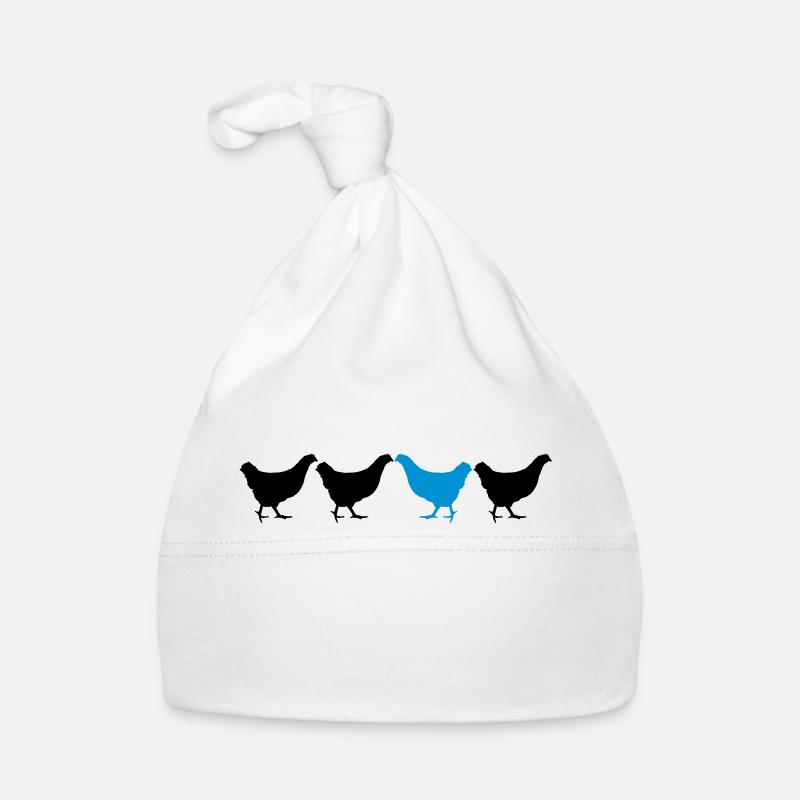 Be Different Huhn - Baby Bio-Mütze - Weiß
