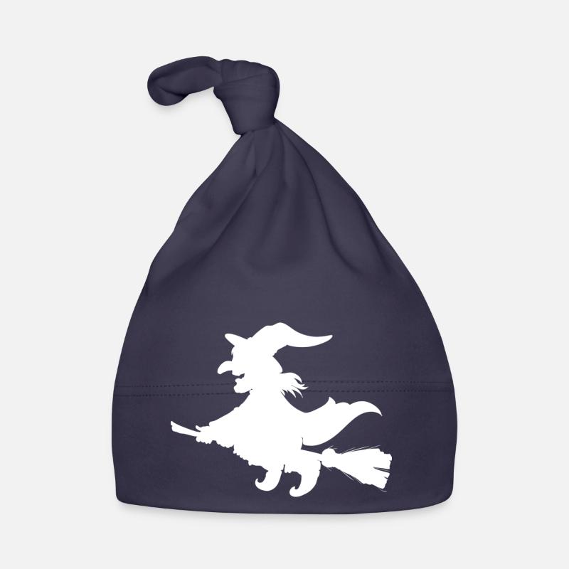 Witch on broom Organic Baby Cap