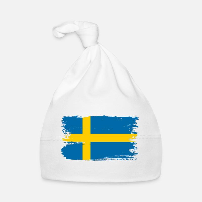 Tee à brosse drapeau de la Suède Bonnet bio Bébé