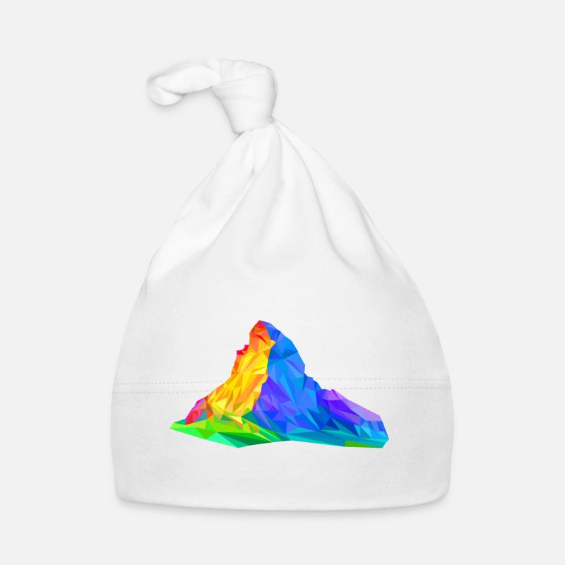 Matterhorn, Mountain, Colorful Triangles, Triangles, Alps Organic Baby Cap