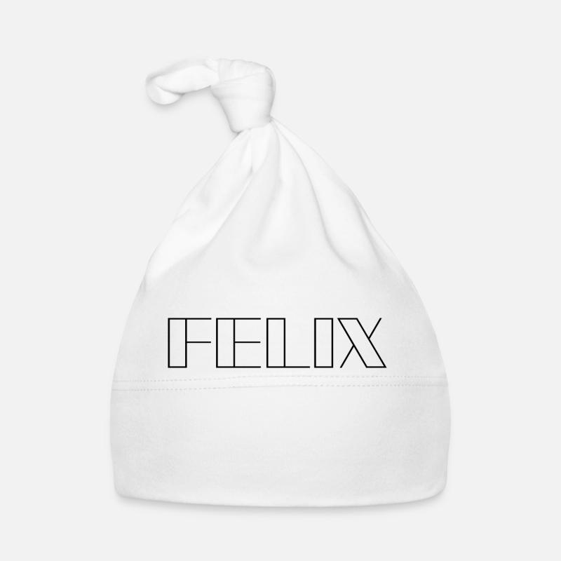 Name Felix Modern Schwarz Organic Baby Cap