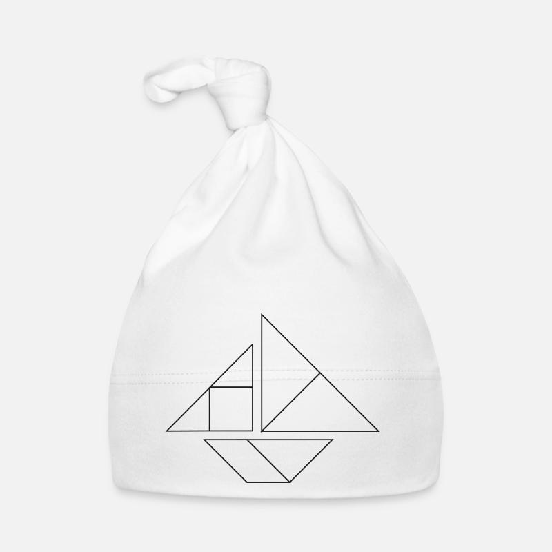 Boot Tangram – Line Art Baby Bio-Mütze