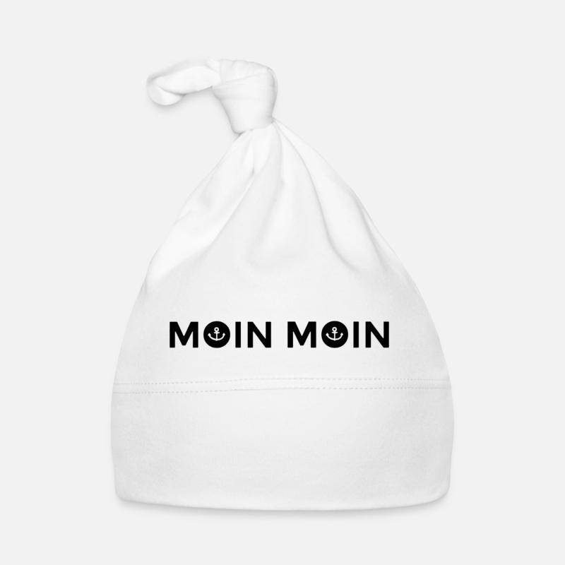 moin moin schwarz - Baby Bio-Mütze - Weiß