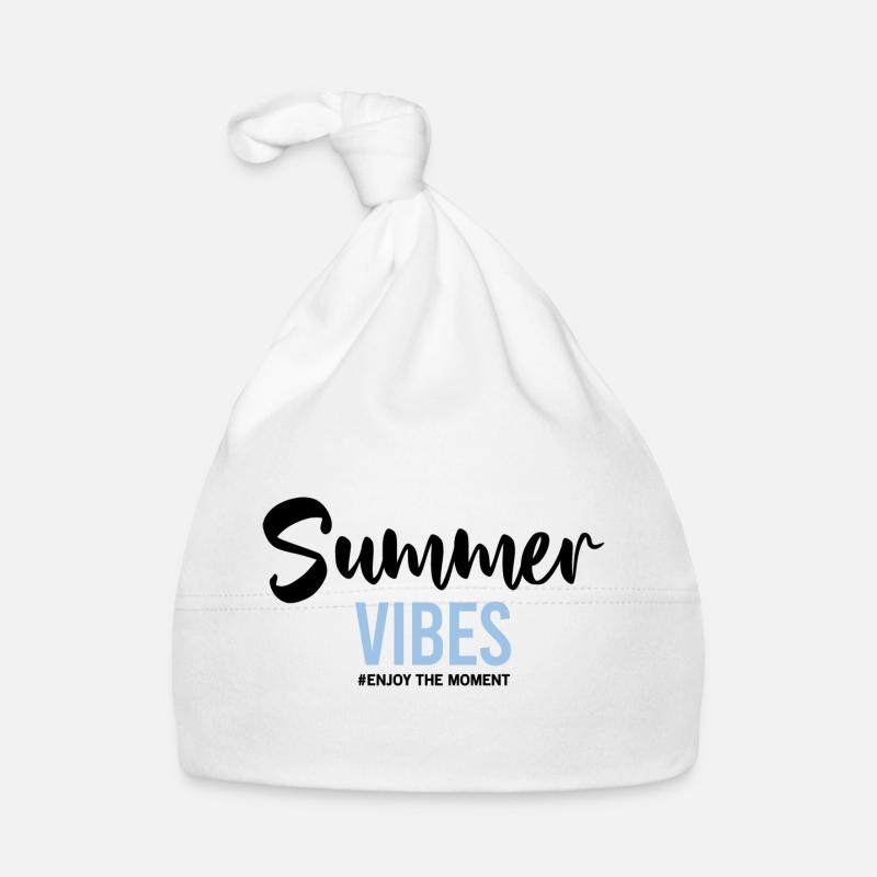 Summer Vibes #enjoy le moment - Bonnet bio Bébé - blanc