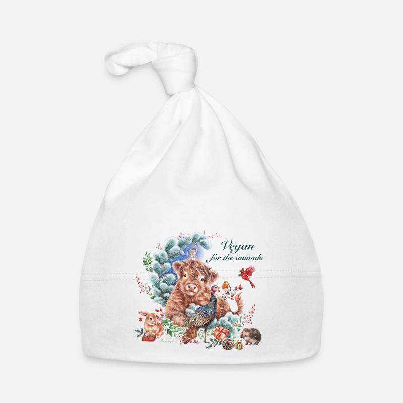 végétalien pour les animaux Noël couché vert Bonnet bio Bébé