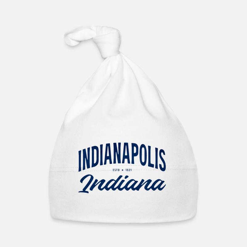 Écriture Indianapolis Indy Vintage - Bonnet bio Bébé - blanc
