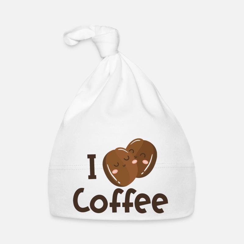 Je café - Bonnet bio Bébé - blanc