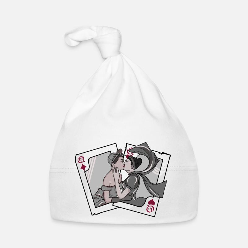 Illustration // Fierté // Lesbienne // Jeu de cartes - Bonnet bio Bébé - blanc