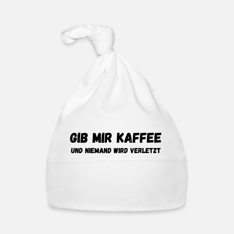 Gib mir Kaffee - Baby Bio-Mütze - Weiß