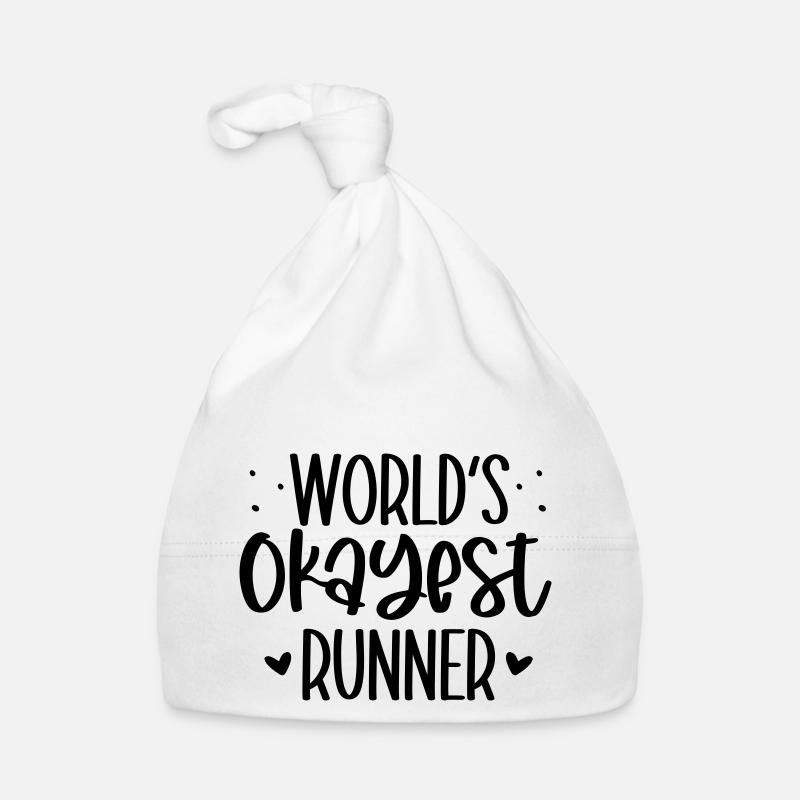 World's okayest runner - Bonnet bio Bébé - blanc