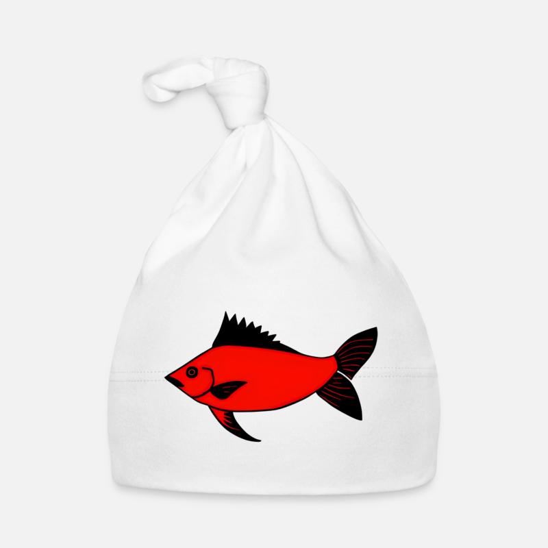 Expressionist Red Drummer Fish (Redfish) Organic Baby Cap