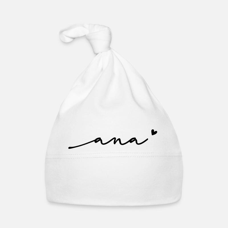 Ana Cursive Name Organic Baby Cap