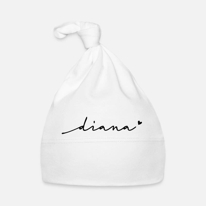 Diana Cursive Name Organic Baby Cap