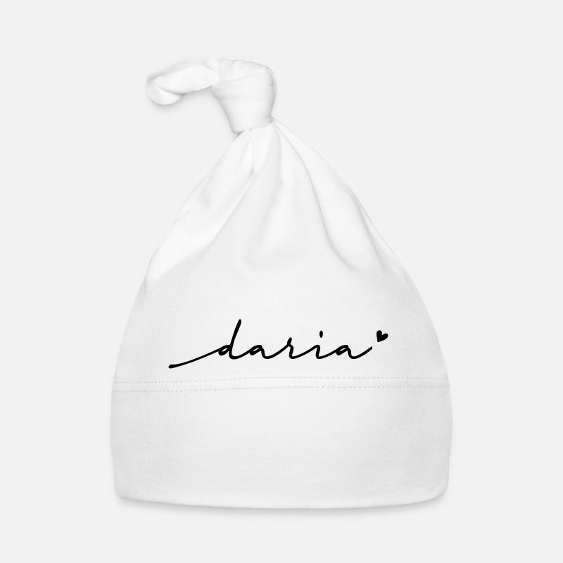 Daria Cursive Name Organic Baby Cap