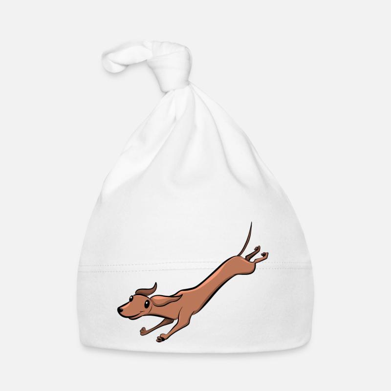 Dackel - Baby Bio-Mütze - Weiß