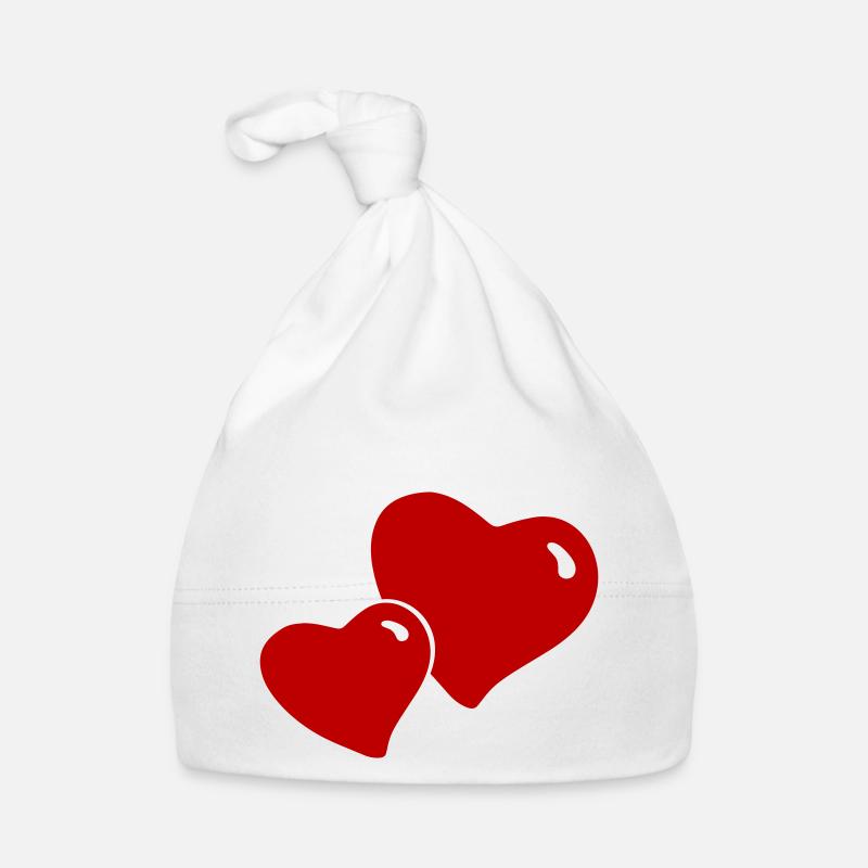 Herz, 2 Herzen, romantisch, Liebe, Valentinstag Baby Bio-Mütze