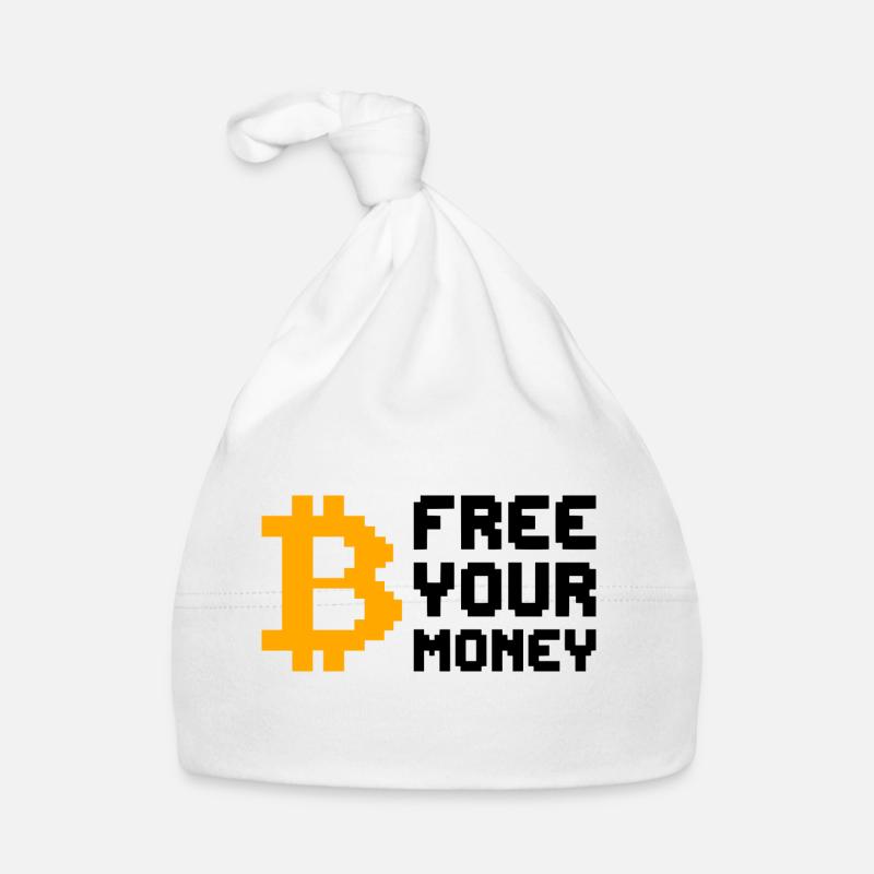 Libérez votre argent Digital Pixel Bitcoin Bonnet bio Bébé