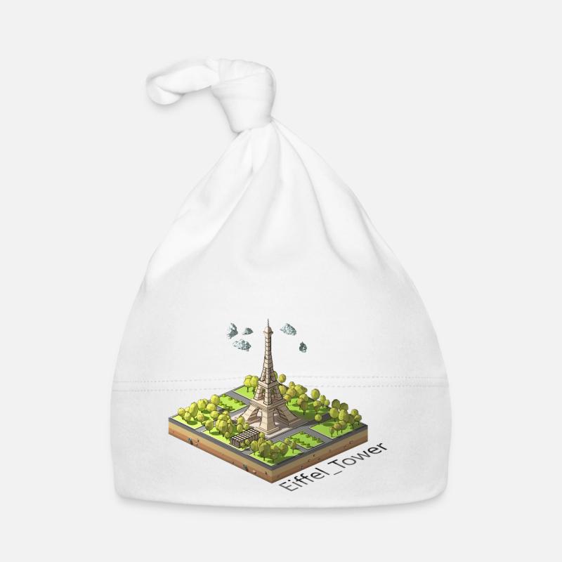 Tour Eiffel low poly géométrique Bonnet bio Bébé